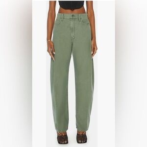 MOTHER Women's the full pipe Jeans in Olive Green
